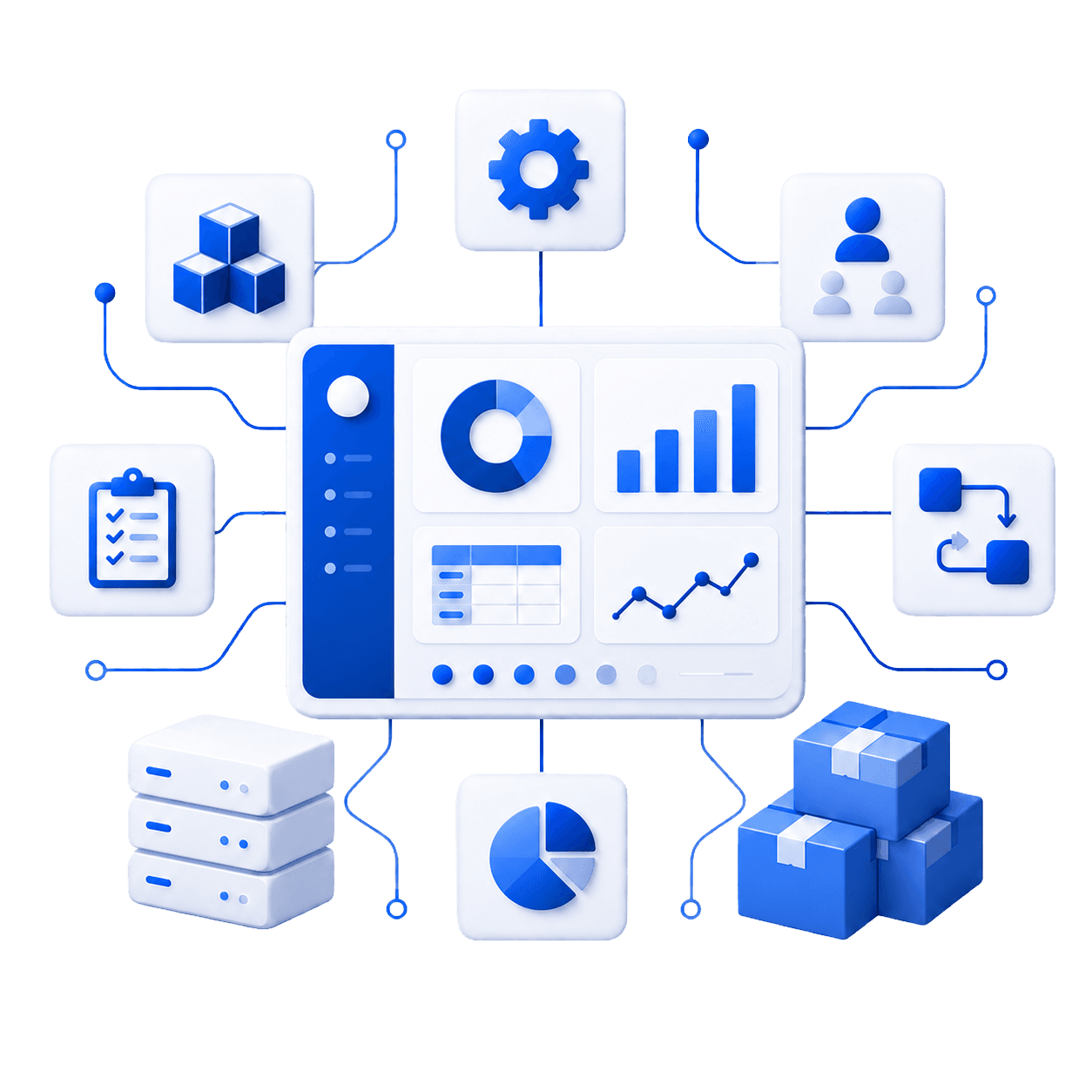 Collaboration software marketplace illustration
